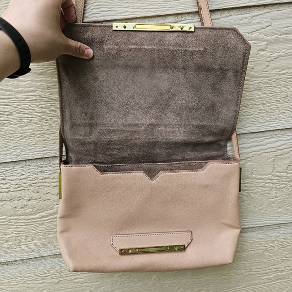 J. Crew blush pink leather rectangular flap crossbody bag - Picture 3 of 14